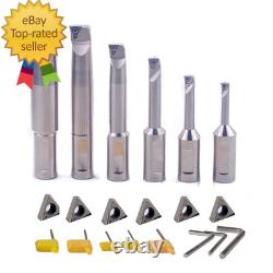 R8 Boring Head 2Inch and 1/2 Shank Boring Bar 6Pcs Set (Inserts Included) 1/2