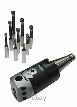 Rdg Tools 50mm Boring Head Kit 30 Int Taper Shank With 9pc 12mm Tools Milling