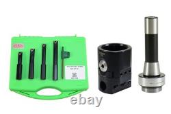Shars 2 Boring Head with R8 Shank + 4 pcs 2 withR8 Shank, Bar set