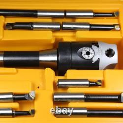 T005 2 Boring Head Set with R8 Shank, 9 Pc. Bar