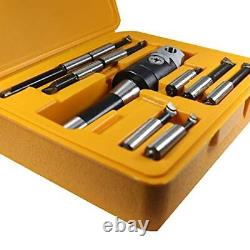 T005 2 Boring Head Set with R8 Shank 9 Pc. Boring Bar Set