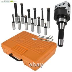 WFLNHB 12Pcs Set 3 Boring Head R8 Shank 3/4 Carbide Boring Bar Set for Bridgepor