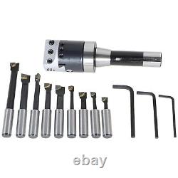 WFLNHB 2 Inch Boring Head R8 Shank 9pcs 1/2 Carbide Bar Set